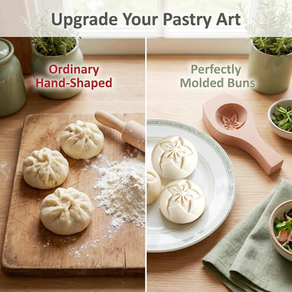 Wooden Bao Bun Maker,Baozi Maker Machine,Wooden Steam Bun Mold,This Kitchen Appliances And Gadgets Is the Best Gift for Asian Food Enthusiasts And Dumpling Maker (Steamed Bun A)
