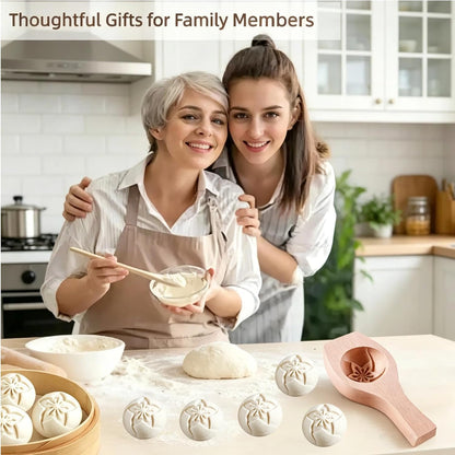 Wooden Bao Bun Maker,Baozi Maker Machine,Wooden Steam Bun Mold,This Kitchen Appliances And Gadgets Is the Best Gift for Asian Food Enthusiasts And Dumpling Maker (Steamed Bun A)