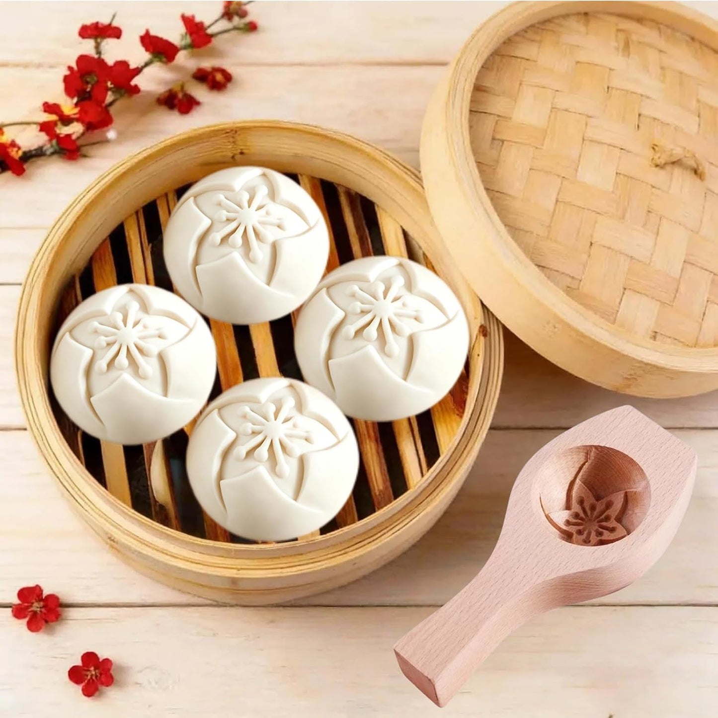 Wooden Bao Bun Maker,Baozi Maker Machine,Wooden Steam Bun Mold,This Kitchen Appliances And Gadgets Is the Best Gift for Asian Food Enthusiasts And Dumpling Maker (Steamed Bun A)