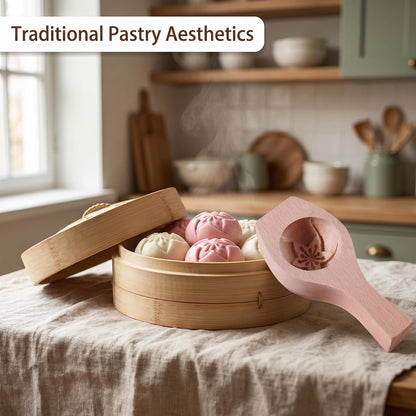 Wooden Bao Bun Maker,Baozi Maker Machine,Wooden Steam Bun Mold,This Kitchen Appliances And Gadgets Is the Best Gift for Asian Food Enthusiasts And Dumpling Maker (Steamed Bun A)