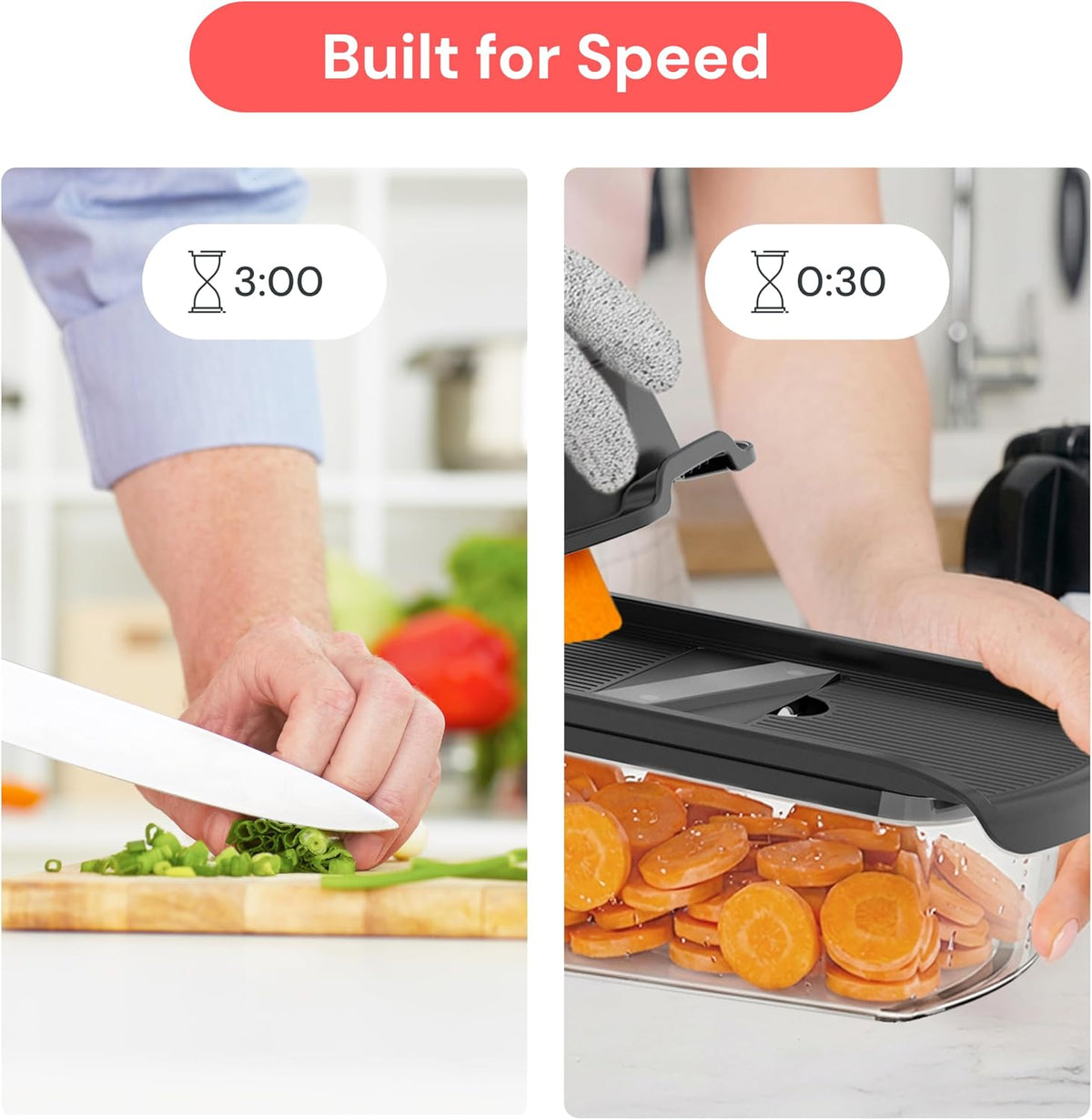 Pro Mandoline Vegetable Slicer, 6-in-1 Kitchen Prep Tool