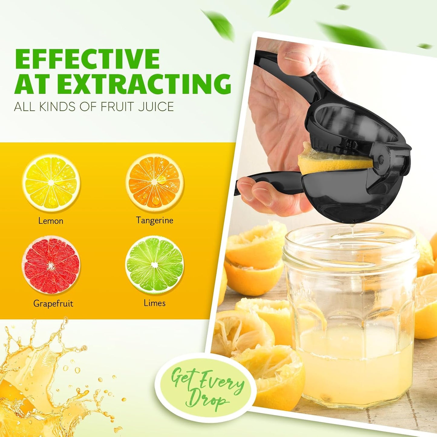 Lemon Squeezer Large, Lemon Squeezer Juicer Stainless Steel, Heavy Duty Manual Citrus Juicer Hand Press, Kitchen Tools Lime Squeezer Bar Tool, Easy to Clean Metal Lemon Hand Press