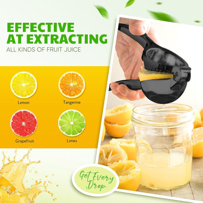 Lemon Squeezer Large, Lemon Squeezer Juicer Stainless Steel, Heavy Duty Manual Citrus Juicer Hand Press, Kitchen Tools Lime Squeezer Bar Tool, Easy to Clean Metal Lemon Hand Press