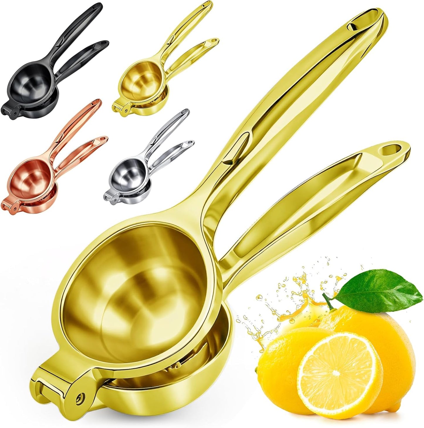 Lemon Squeezer Large, Lemon Squeezer Juicer Stainless Steel, Heavy Duty Manual Citrus Juicer Hand Press, Kitchen Tools Lime Squeezer Bar Tool, Easy to Clean Metal Lemon Hand Press