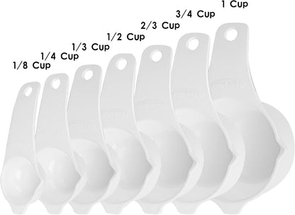 Plastic Measuring Cups and Spoons Set, Yellow Dry Measuring cups Set with Spout and Leveler for Kitchen and Baking, BPA free and Dishwasher Safe, Nesting Measuring Cups Set 15