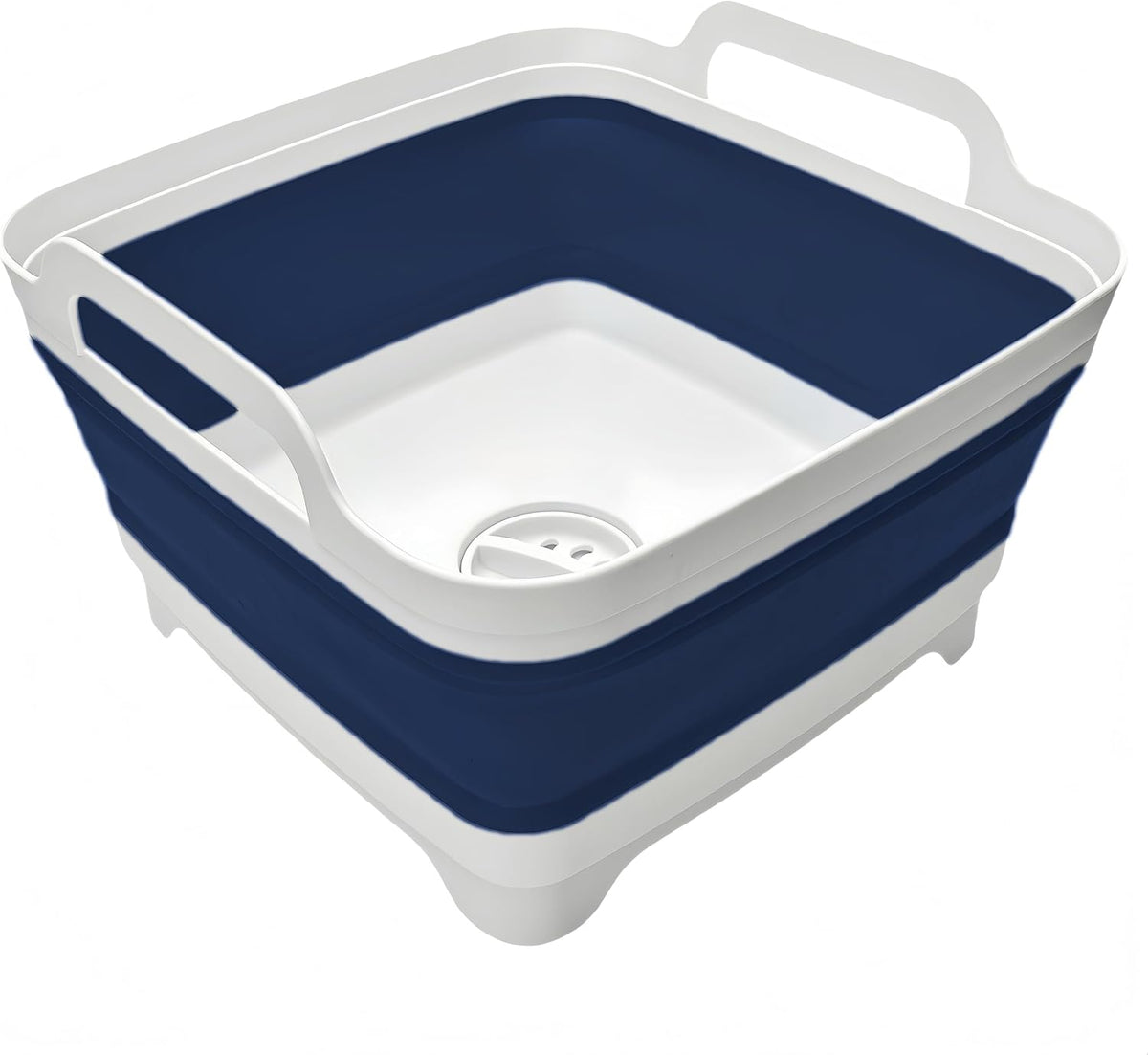 Collapsible Wash Basin 9L, Foldable Dish Tub with Drain Plug, Portable Collapsible Dish Basin, Camping Sink for Washing Dishes, Laundry & Kitchen Use,Gray