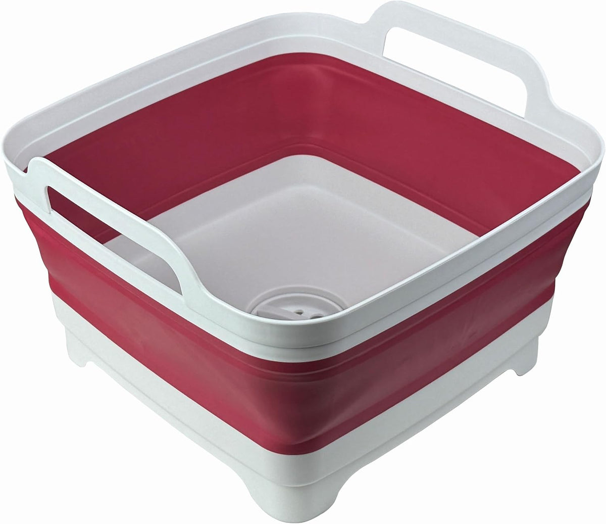 Collapsible Wash Basin 9L, Foldable Dish Tub with Drain Plug, Portable Collapsible Dish Basin, Camping Sink for Washing Dishes, Laundry & Kitchen Use,Gray