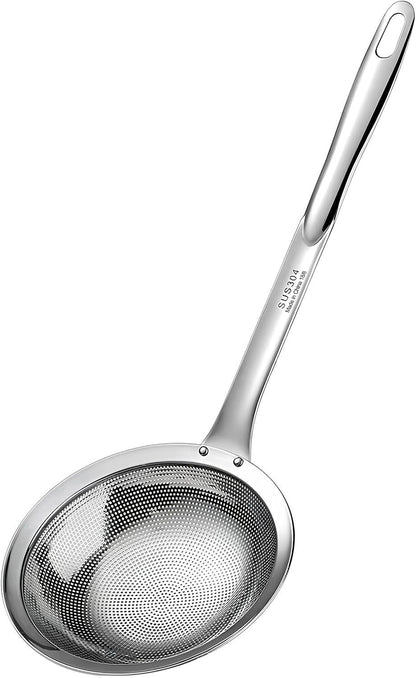 Multi-functional Skimmers Spoon Strainer Set, DIA 4.3Inch & 5.9Inch | 304 Stainless Steel, Grease Separator, Strainers Fine Mesh Strainer For Foam, Cooking, Hot Pot