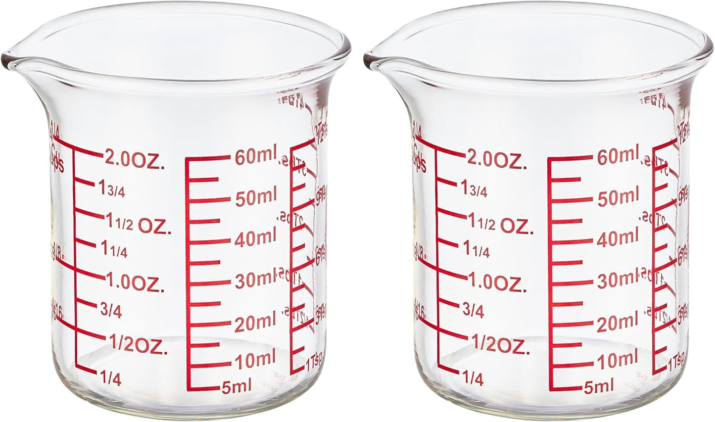 Ackers 7-Piece Glass Measuring Cup Set, Borosilicate Beaker Style Nesting Liquid Measuring Cups