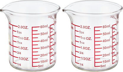 Ackers 7-Piece Glass Measuring Cup Set, Borosilicate Beaker Style Nesting Liquid Measuring Cups