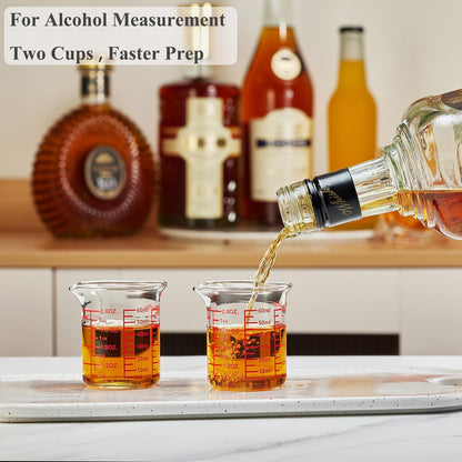 Ackers 7-Piece Glass Measuring Cup Set, Borosilicate Beaker Style Nesting Liquid Measuring Cups