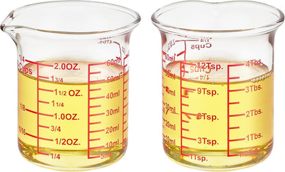 Ackers 7-Piece Glass Measuring Cup Set, Borosilicate Beaker Style Nesting Liquid Measuring Cups