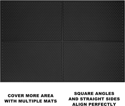 Silicone Drip Mat - 1/2 Inch Thick, Heat-Resistant and Food Safe - Counter Top, Coffee Bar or Restaurant - Drying Mat for Glasses - 18x12 Inches
