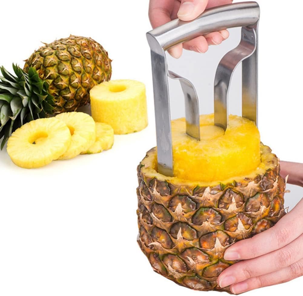 Ochine Pineapple Corer Cutter, Stainless Steel Fruit Pineapple Peeler Slicer Tool Pineapple Corer Large Stainless Steel Pineapple Corer Peeler Pineapple Cutter Fruit Tool Easy Kitchen Tool