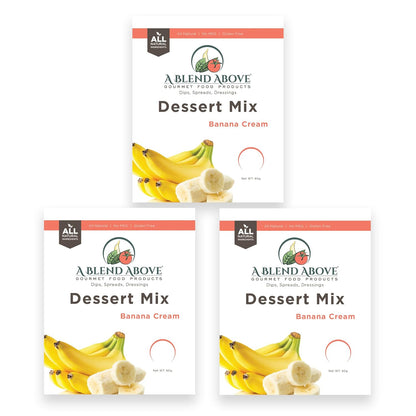 Banana Cream No-Bake Dessert Mix, 3 Pack, No-Bake Cheesecake, Fruit Dip, Dessert Mix, Bagel Topping, Frosting, Cheesecake Filling, Quick and Easy to Make, Makes 16 Ounces, Cream Cheese