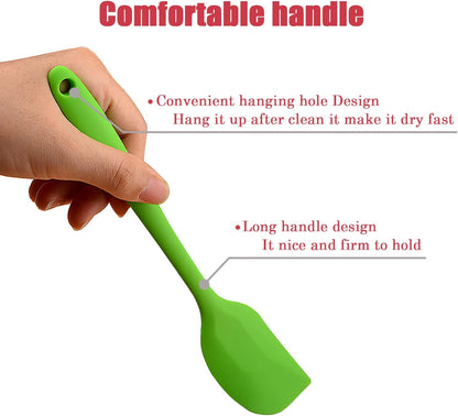 Silicone Spatula Heat Resistant Small Rubber Spatulas Cooking Utensil Set Non-Stick Flexible Rubber Essential Cooking Gadget For Cake/Cream/Pastry/Butter/Batter Mixing/Cooking-(5 Pieces)