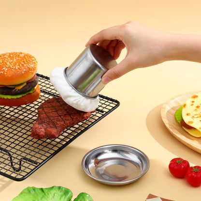 Pancake Grease Brush, Oil Brush for Cooking, BBQ Grill Oil Applicator Cooking Accessory Mop Tools Wiper (with Tray) Crepe Spreader Basting Sauce Pancakes Tools