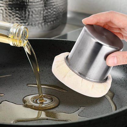 Pancake Grease Brush, Oil Brush for Cooking, BBQ Grill Oil Applicator Cooking Accessory Mop Tools Wiper (with Tray) Crepe Spreader Basting Sauce Pancakes Tools