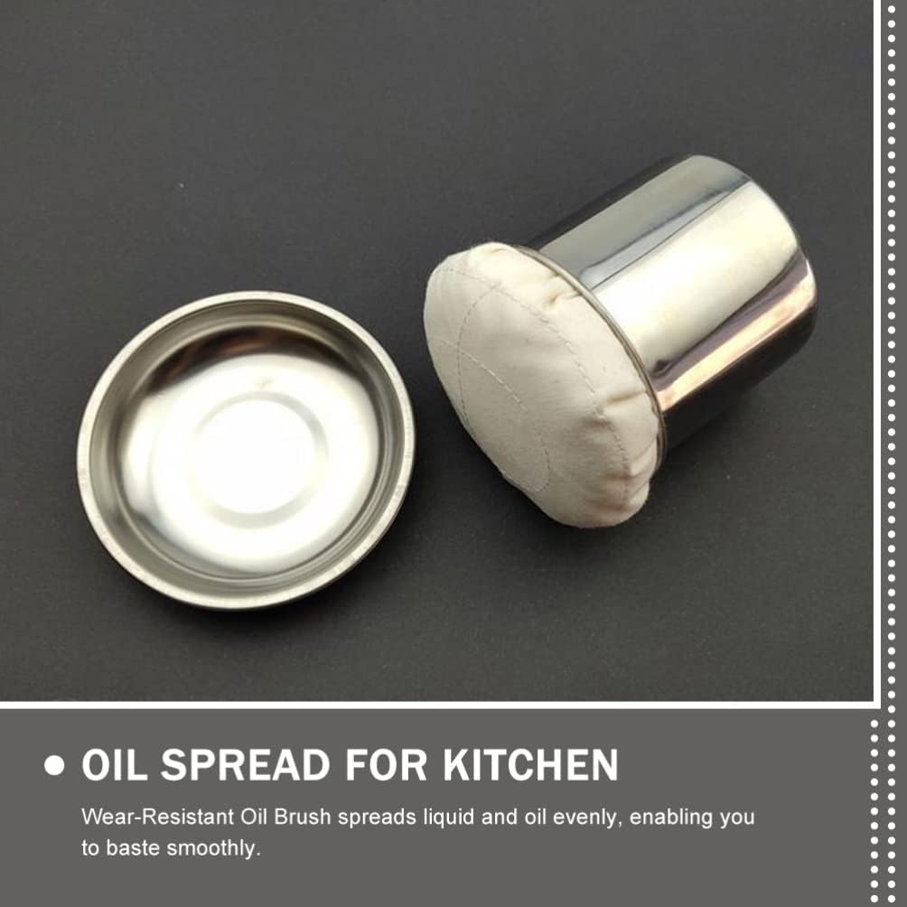 Pancake Grease Brush, Oil Brush for Cooking, BBQ Grill Oil Applicator Cooking Accessory Mop Tools Wiper (with Tray) Crepe Spreader Basting Sauce Pancakes Tools
