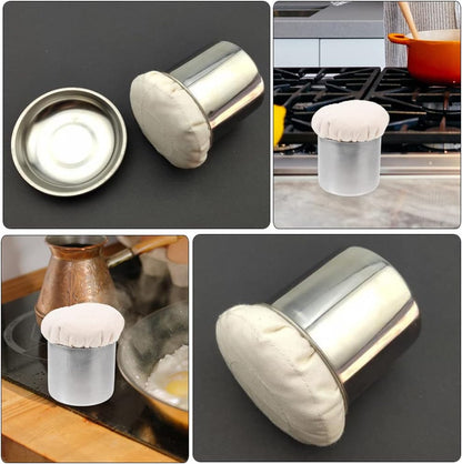 Pancake Grease Brush, Oil Brush for Cooking, BBQ Grill Oil Applicator Cooking Accessory Mop Tools Wiper (with Tray) Crepe Spreader Basting Sauce Pancakes Tools