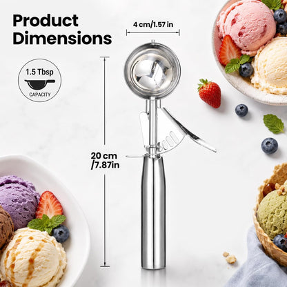Ice Cream Scoop with Trigger, Small Size Cookie Scoop for Baking-1.5 Tbsp