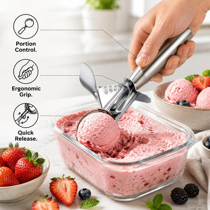 Ice Cream Scoop with Trigger, Small Size Cookie Scoop for Baking-1.5 Tbsp