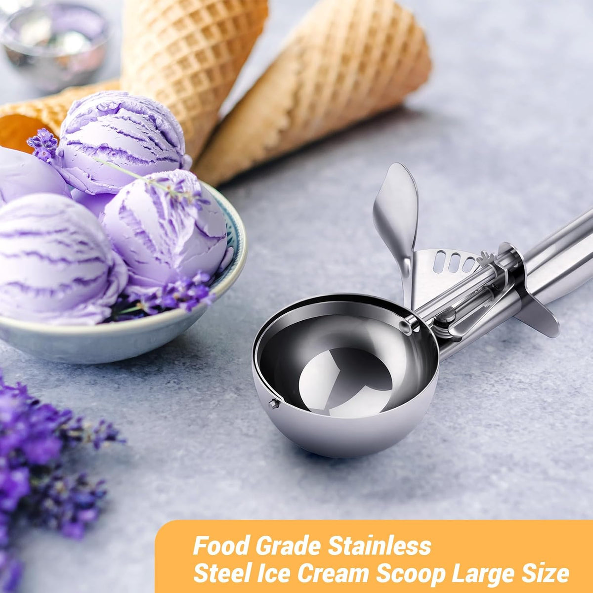 Ice Cream Scoop with Trigger, Small Size Cookie Scoop for Baking-1.5 Tbsp