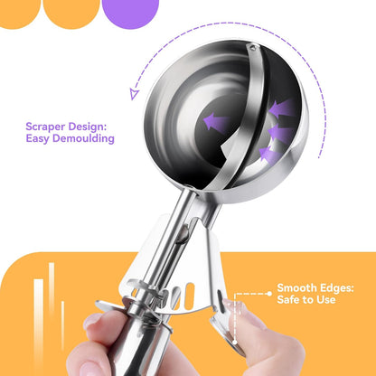 Ice Cream Scoop with Trigger, Small Size Cookie Scoop for Baking-1.5 Tbsp