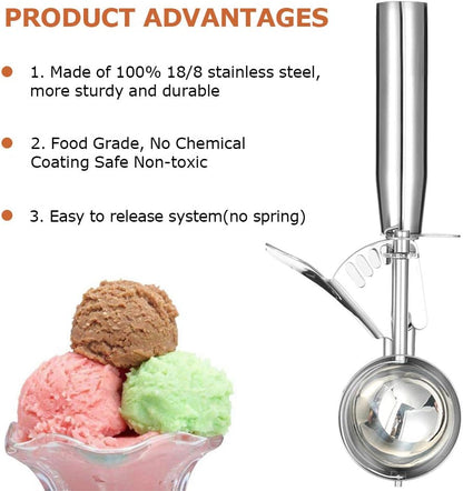 Ice Cream Scoop with Trigger, Small Size Cookie Scoop for Baking-1.5 Tbsp