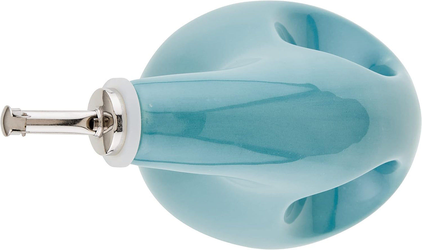 Rachael Ray Ceramic Olive Oil Dispenser Bottle for EVOO Oil and Vinegar, 24-Ounce, Agave Blue