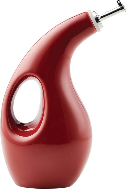 Rachael Ray Ceramic Olive Oil Dispenser Bottle for EVOO Oil and Vinegar, 24-Ounce, Agave Blue