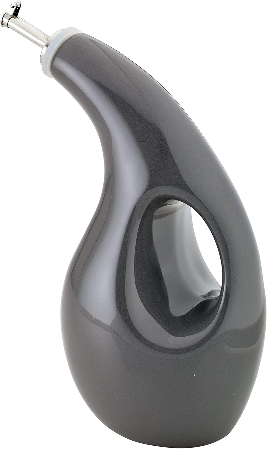 Rachael Ray Ceramic Olive Oil Dispenser Bottle for EVOO Oil and Vinegar, 24-Ounce, Agave Blue