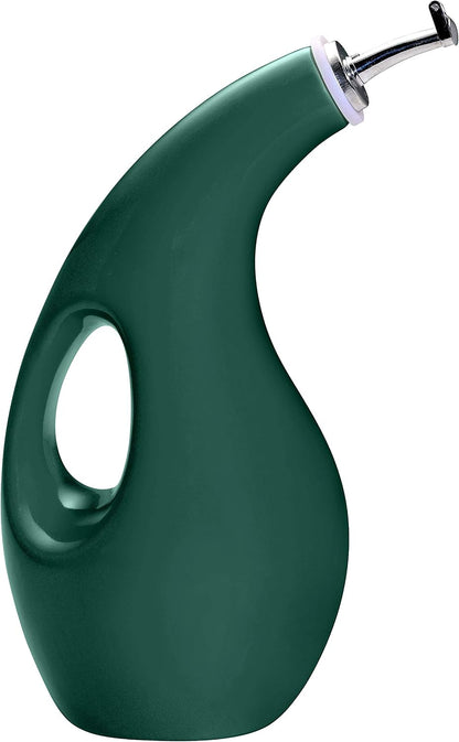Rachael Ray Ceramic Olive Oil Dispenser Bottle for EVOO Oil and Vinegar, 24-Ounce, Agave Blue