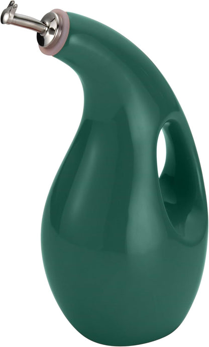 Rachael Ray Ceramic Olive Oil Dispenser Bottle for EVOO Oil and Vinegar, 24-Ounce, Agave Blue