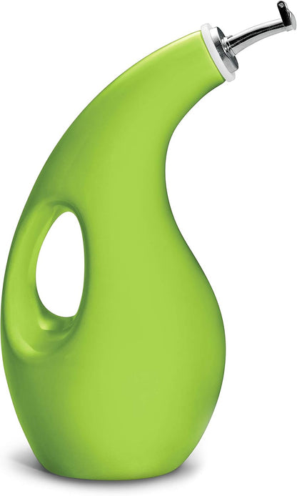 Rachael Ray Ceramic Olive Oil Dispenser Bottle for EVOO Oil and Vinegar, 24-Ounce, Agave Blue