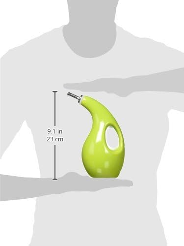 Rachael Ray Ceramic Olive Oil Dispenser Bottle for EVOO Oil and Vinegar, 24-Ounce, Agave Blue