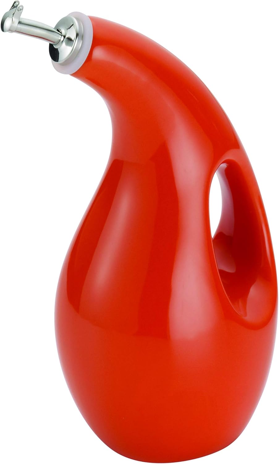 Rachael Ray Ceramic Olive Oil Dispenser Bottle for EVOO Oil and Vinegar, 24-Ounce, Agave Blue
