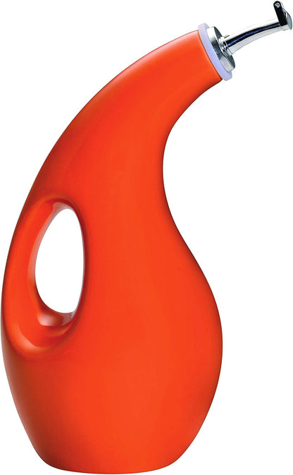 Rachael Ray Ceramic Olive Oil Dispenser Bottle for EVOO Oil and Vinegar, 24-Ounce, Agave Blue