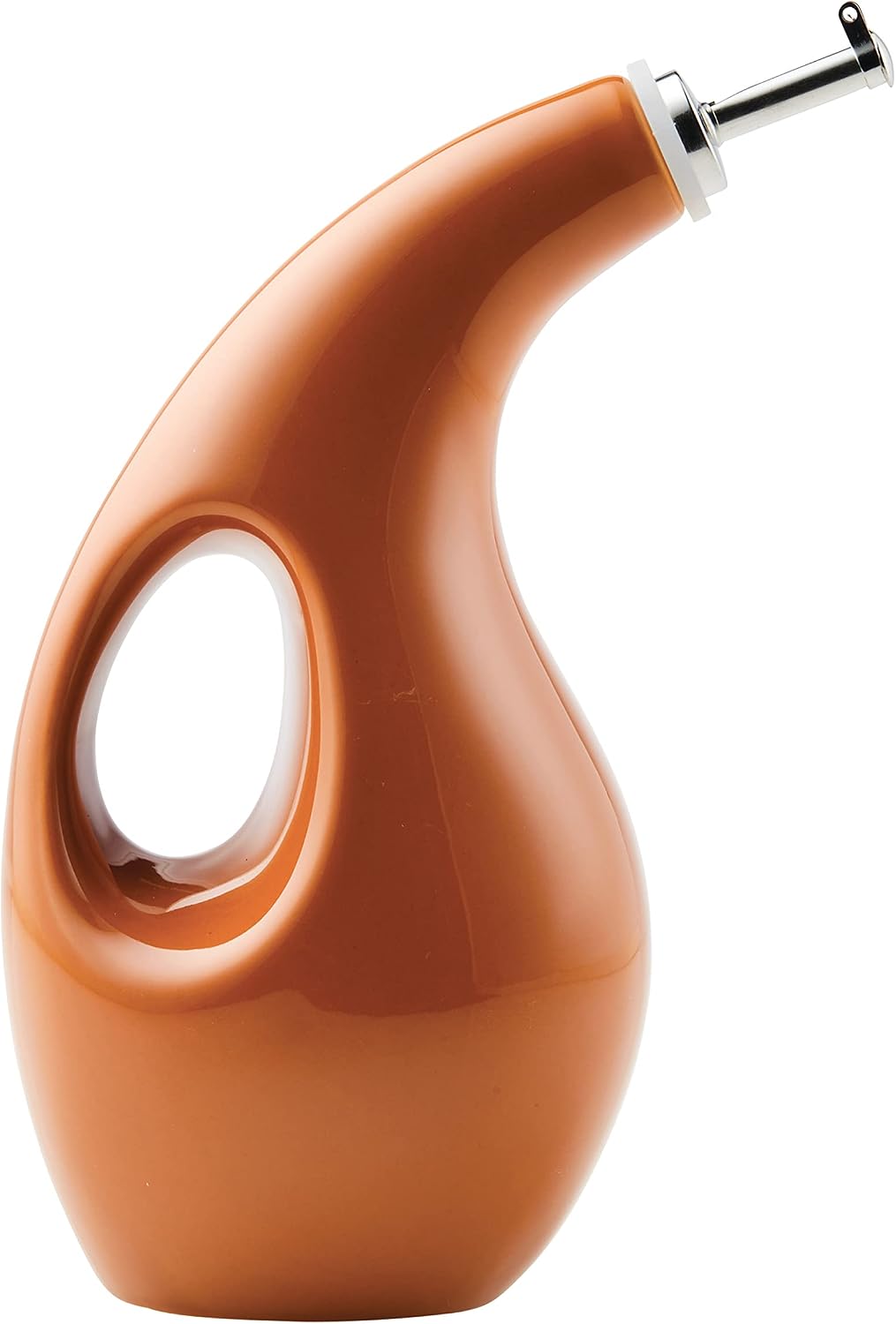 Rachael Ray Ceramic Olive Oil Dispenser Bottle for EVOO Oil and Vinegar, 24-Ounce, Agave Blue