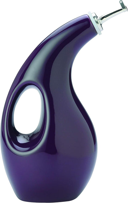 Rachael Ray Ceramic Olive Oil Dispenser Bottle for EVOO Oil and Vinegar, 24-Ounce, Agave Blue