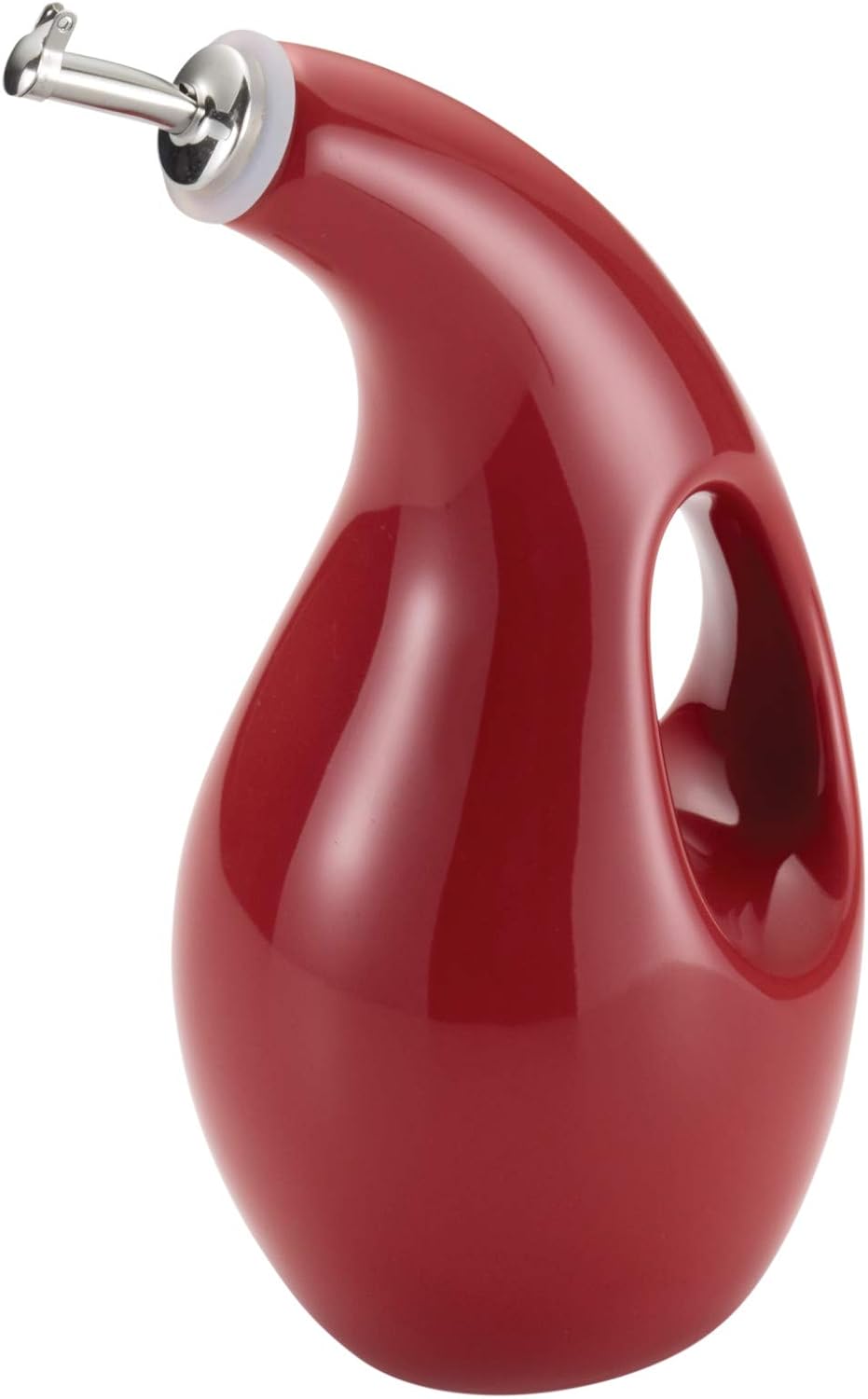 Rachael Ray Ceramic Olive Oil Dispenser Bottle for EVOO Oil and Vinegar, 24-Ounce, Agave Blue