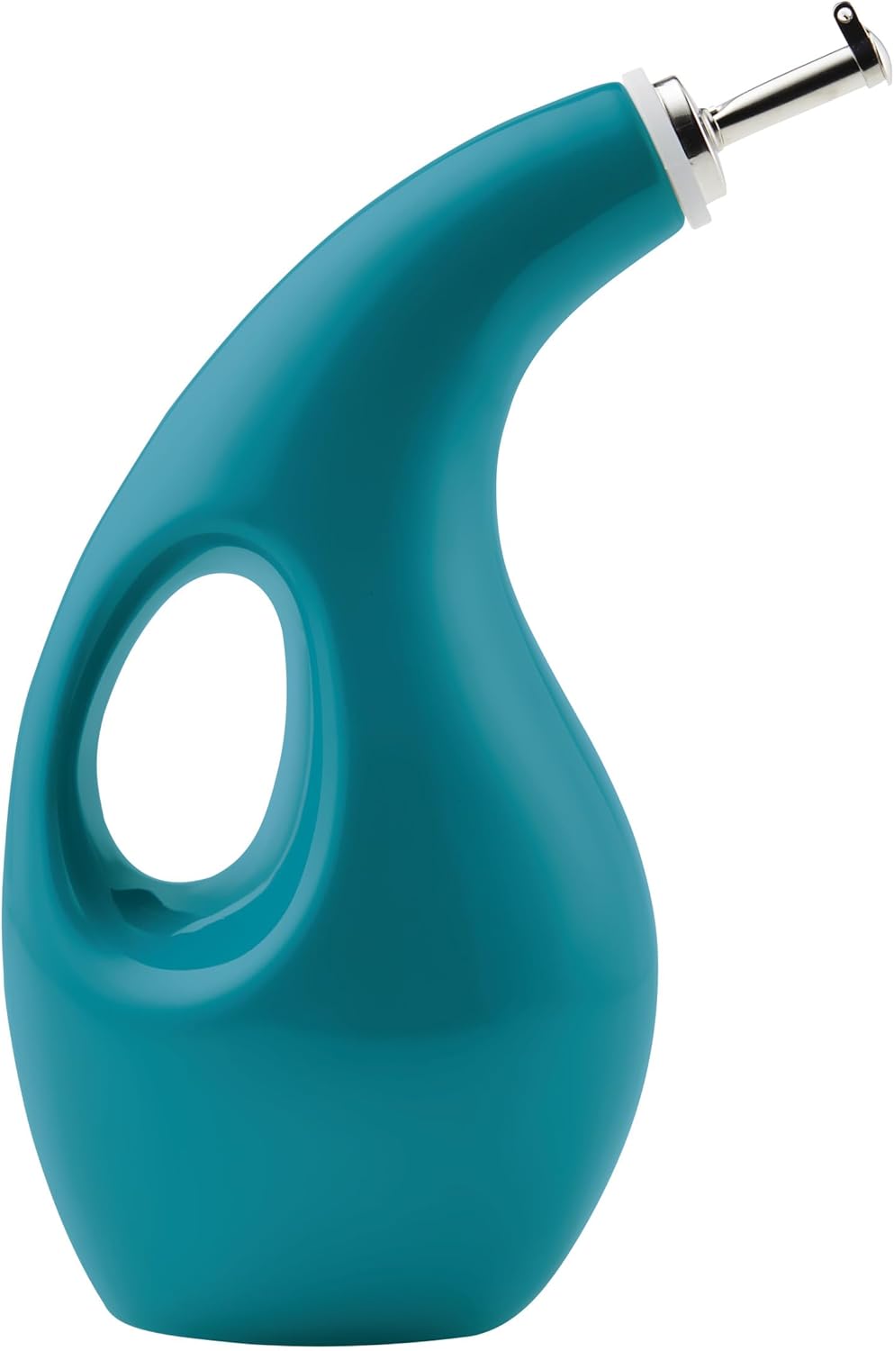 Rachael Ray Ceramic Olive Oil Dispenser Bottle for EVOO Oil and Vinegar, 24-Ounce, Agave Blue