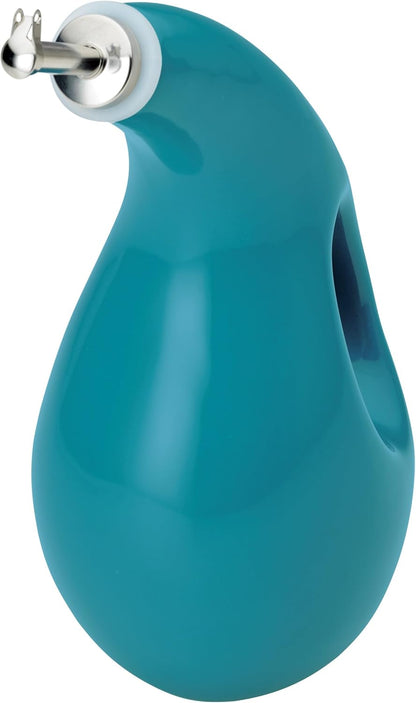 Rachael Ray Ceramic Olive Oil Dispenser Bottle for EVOO Oil and Vinegar, 24-Ounce, Agave Blue