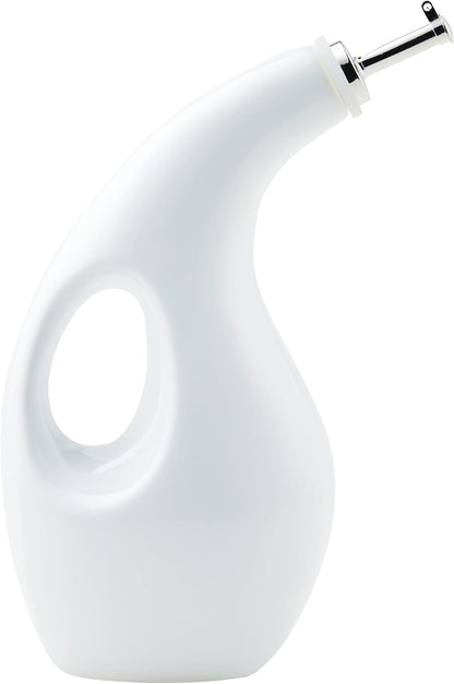 Rachael Ray Ceramic Olive Oil Dispenser Bottle for EVOO Oil and Vinegar, 24-Ounce, Agave Blue