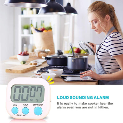 2 Pack Digital Kitchen Timers with ON/Off Switch & Loud Alarm
