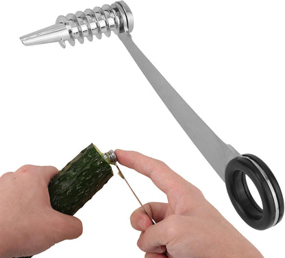 Stainless Steel Spiral Cutter, Portable Spiral Vegetable Cutters Vegetable Kitchen Tools Pragmatic Cutter for Potatoes Veggies Cucumber Carrots Fruit