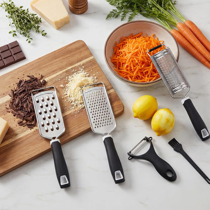 5 Pcs Zester Grater Set Stainless Steel with Peeler, Black