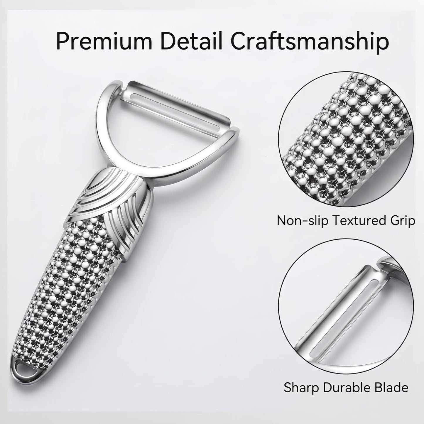 Swivel stainless steel Vegetable Peeler | Die-cast body — avoids cracking or blade detachment over time