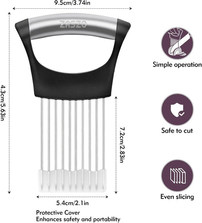 Onion Holder for Slicing, Stainless Steel Onion Slicer
