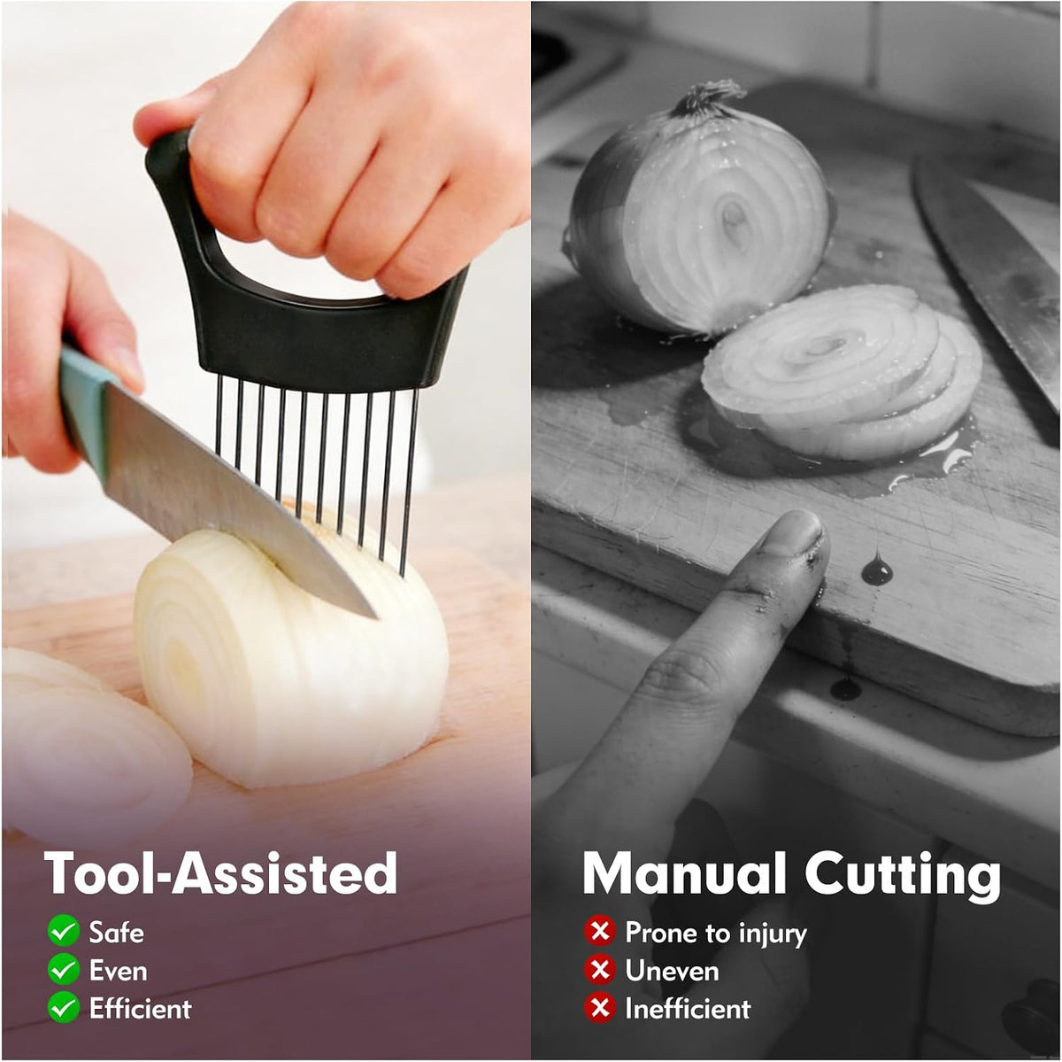 Onion Holder for Slicing, Stainless Steel Onion Slicer